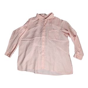 L.l. Bean linen top Size 1X Regular color Pink